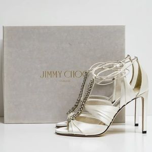 BRAND NEW never worn Jimmy Choo Ivory Satin Sandal Kenny 100 size 36 and a half